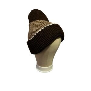 NEW knitted handmade beanie hat adult one size teens men women thick reversible